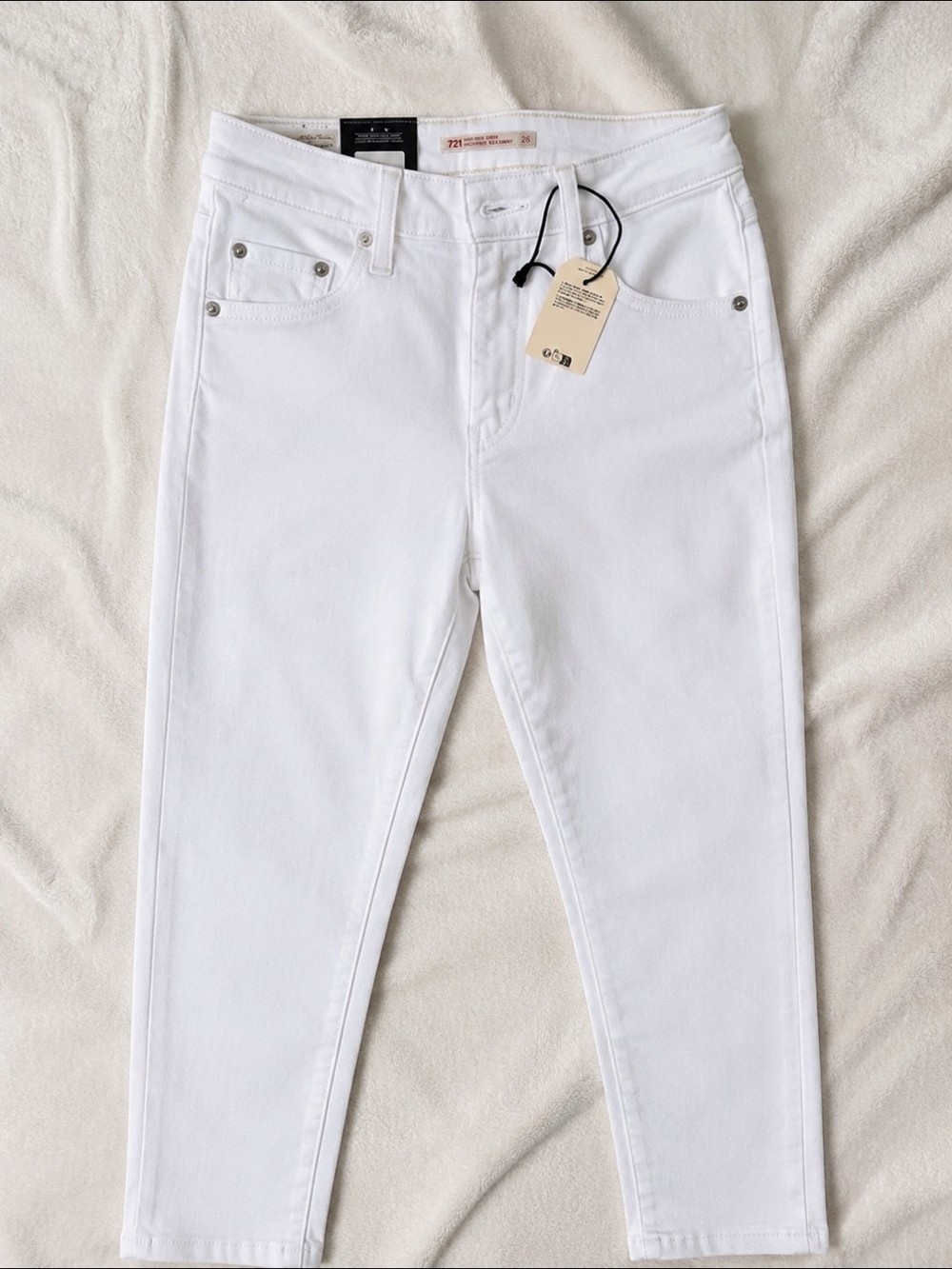 Levi's Premium 721 High-Rise Skinny Jeans NWT White Size 26